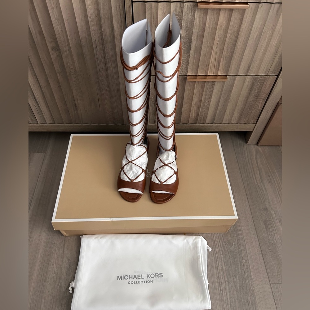 Michael Kors Birdie Leather Shoes Gladiator Sandals